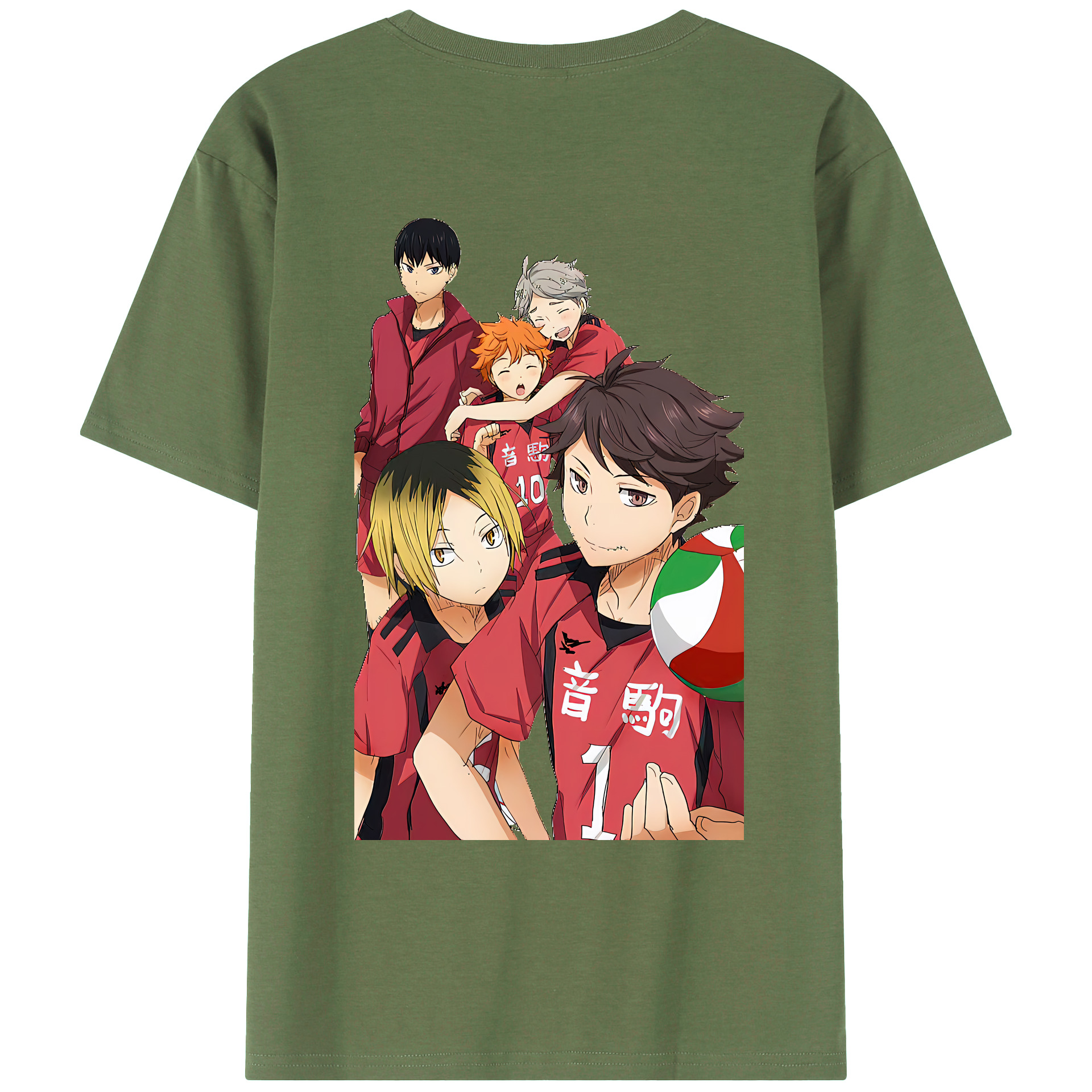 （画像用） ハイキュー!! Haikyu!! 綿100％ メンズ半袖Tシャツ（バックプリント） 通気性